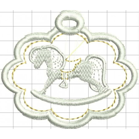 Ponchado Navidad Esfera caballo calidad listo para bordar en Printernet