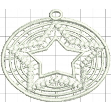 Ponchado Navidad Esfera Estrella pequeño calidad listo para bordar en Printernet