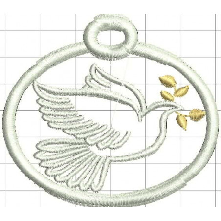 Ponchado Navidad Esfera Paloma calidad listo para bordar en Printernet