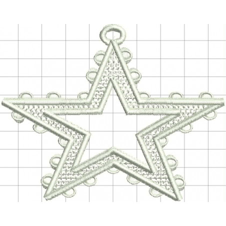 Ponchado Navidad Esfera Estrella calidad listo para bordar en Printernet