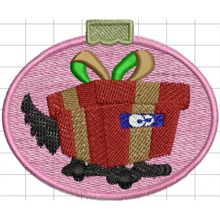 Ponchado Navidad Esfera con regalo calidad listo para bordar en Printernet