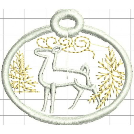 Ponchado Navidad Esfera Reno calidad listo para bordar en Printernet