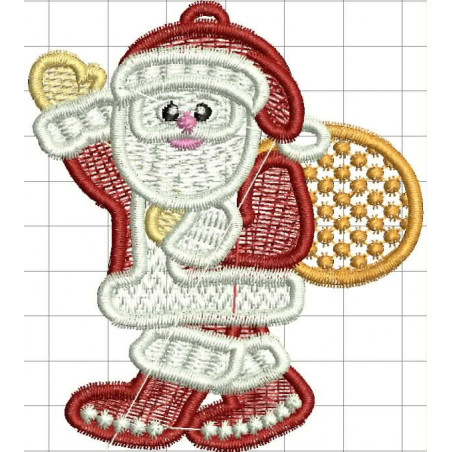 Ponchado Navidad Santa Claus Caminando listo para bordar en Printernet