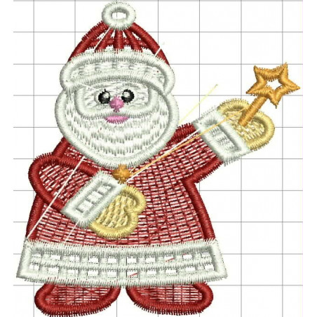 Ponchado Navidad Santa Claus con estrella listo para bordar en Printernet