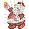 Ponchado Navidad Santa Claus con estrella de perfil para bordar en Printernet