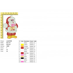 Ponchado Navidad Santa Claus corazon para bordar en Printernet