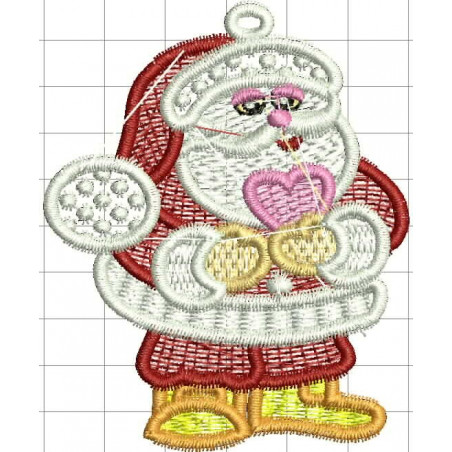 Ponchado Navidad Santa Claus corazon para bordar en Printernet