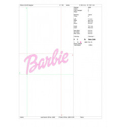 Ponchado Logo Barbie para bordar en Printernet