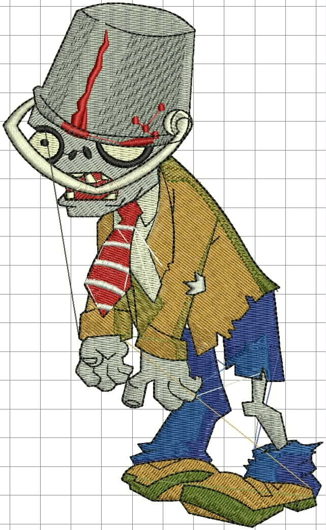 Ponchado Plants and Zombies para bordar en Printernet