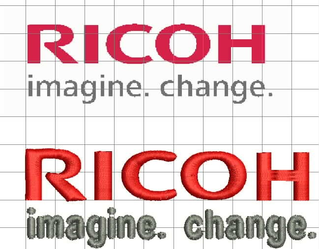 Ponchado logo RICOH para bordar en Printernet