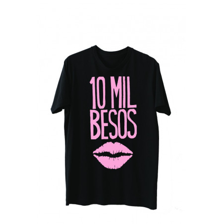 Printernet Playera De Manga Corta con Diseño de Amor y amistad 10 mil besos, Ideal para Regalo