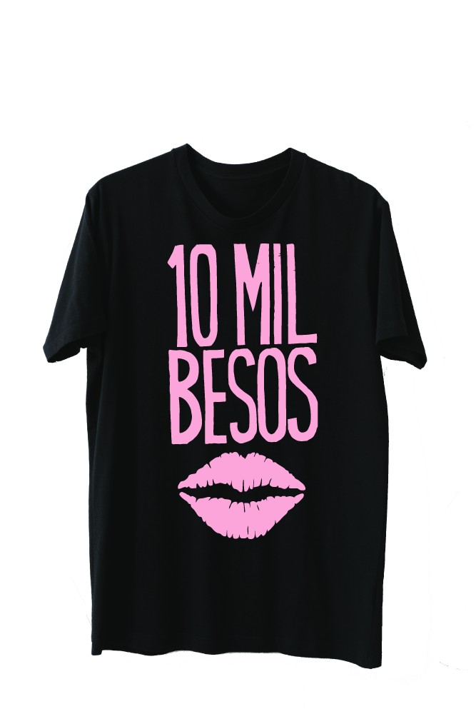 Printernet Playera De Manga Corta con Diseño de Amor y amistad 10 mil besos, Ideal para Regalo