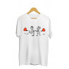 Printernet Playera De Manga Corta con Diseño de Amor y amistad Novios con Globos, Ideal para Regalo