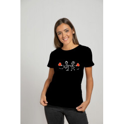 Printernet Playera De Manga Corta con Diseño de Amor y amistad Novios con Globos, Ideal para Regalo