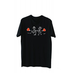 Printernet Playera De Manga Corta con Diseño de Amor y amistad Novios con Globos, Ideal para Regalo