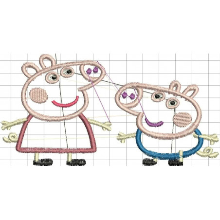 Ponchado Logo Peppa y George para bordar en Printernet