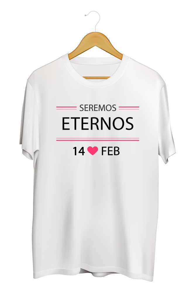 Printernet Playera De Manga Corta con Diseño de Amor y amistad Seremos Eternos, Ideal para Regalo