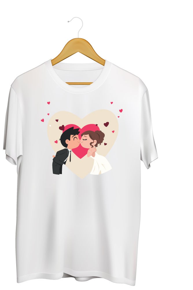 Printernet Playera De Manga Corta con Diseño de Amor y amistad , casamiento
