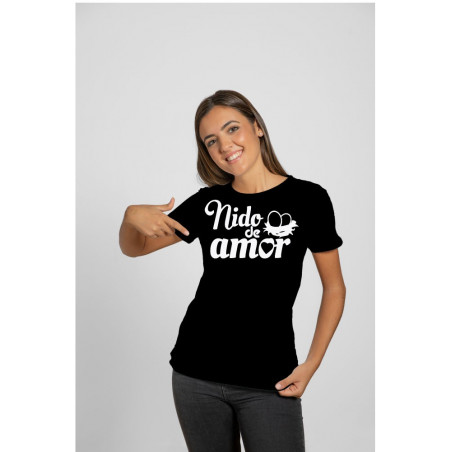 Printernet Playera De Manga Corta con Diseño de Amor y amistad, Nido de Amor