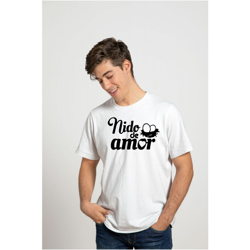 Printernet Playera De Manga Corta con Diseño de Amor y amistad, Nido de Amor