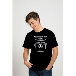 Printernet Playera De Manga Corta con Diseño de Amor y amistad Tu sonrisa me hace click