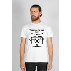 Printernet Playera De Manga Corta con Diseño de Amor y amistad Tu sonrisa me hace click