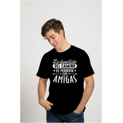 Printernet Playera De Manga Corta con Diseño de Amor y amistad, Lo divertido del camino es perderse con amig@s