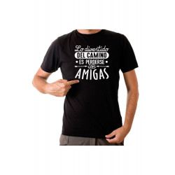 Printernet Playera De Manga Corta con Diseño de Amor y amistad, Lo divertido del camino es perderse con amig@s