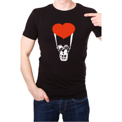 Printernet Playera De Manga Corta con Diseño de Amor y amistad, Volamos de amor con globo