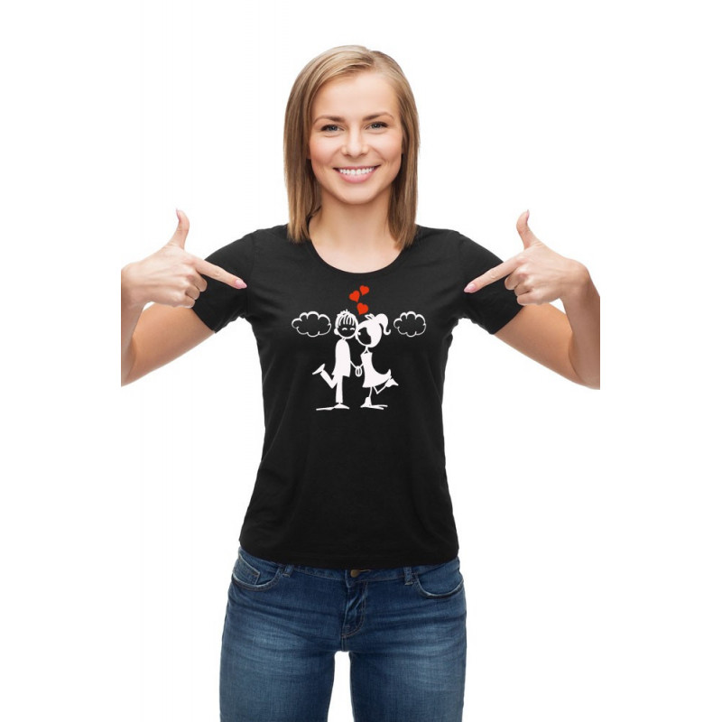 Printernet Playera De Manga Corta con Diseño de Amor y amistad, Amor en las nubes Printernet Playera De Manga Corta con Diseño de Amor y amistad, Amor en las nubes