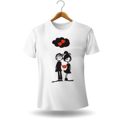 Printernet Playera De Manga Corta con Diseño de Amor y amistad, De la mano corazon