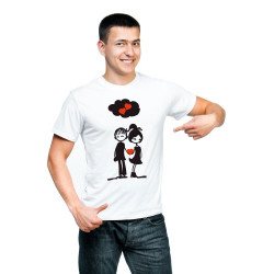 Printernet Playera De Manga Corta con Diseño de Amor y amistad, De la mano corazon