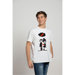 Printernet Playera De Manga Corta con Diseño de Amor y amistad, De la mano corazon