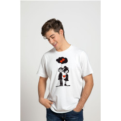 Printernet Playera De Manga Corta con Diseño de Amor y amistad, De la mano corazon