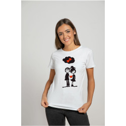 Printernet Playera De Manga Corta con Diseño de Amor y amistad, De la mano corazon