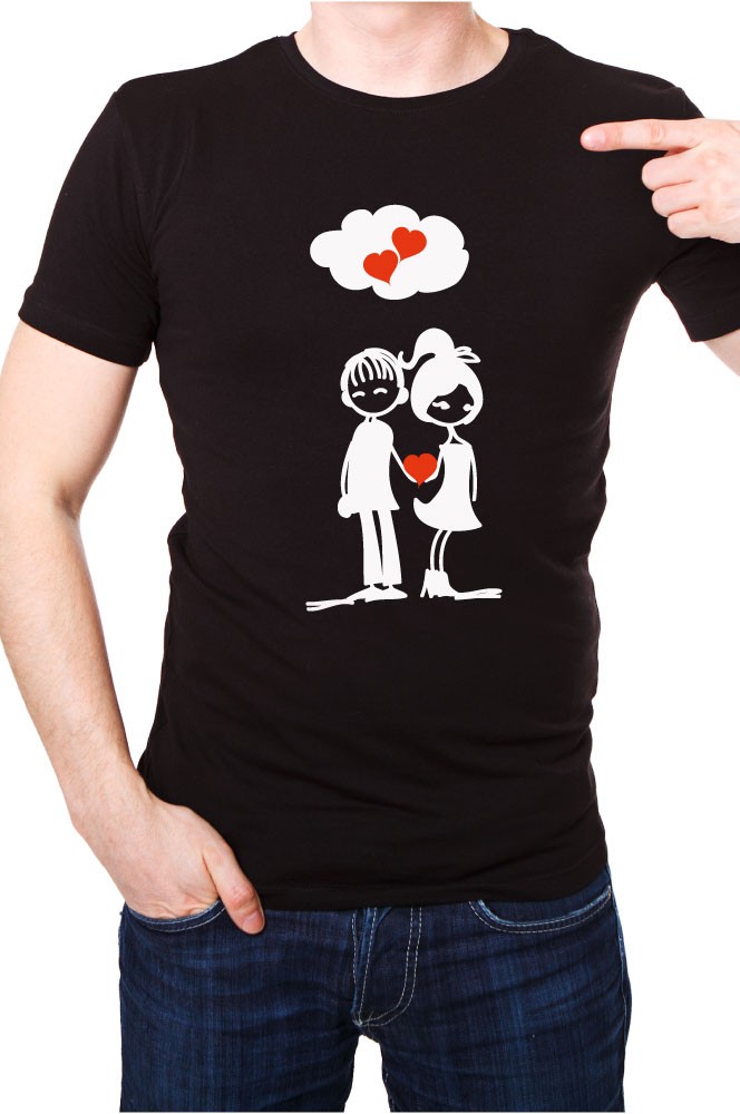 Printernet Playera De Manga Corta con Diseño de Amor y amistad, De la mano corazon