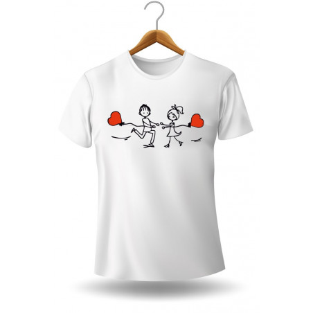 Printernet Playera De Manga Corta con Diseño de Amor y amistad,Girando Enamorados