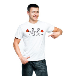 Printernet Playera De Manga Corta con Diseño de Amor y amistad,Girando Enamorados