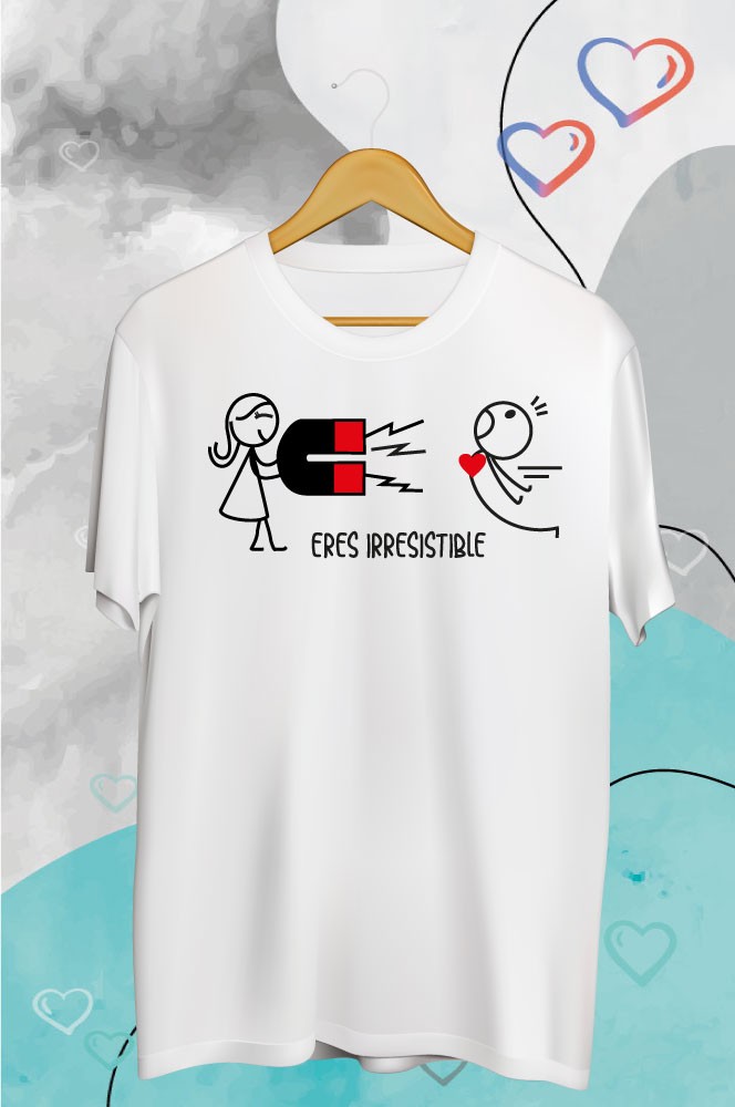 Printernet Playera De Manga Corta con Diseño de Amor y amistad, Eres Irresistible
