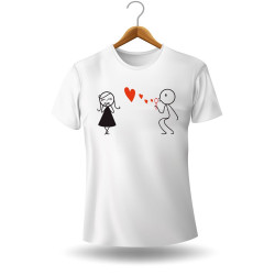 Printernet Playera De Manga Corta con Diseño de Amor y amistad,Burbujas de Amor