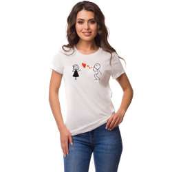 Printernet Playera De Manga Corta con Diseño de Amor y amistad,Burbujas de Amor