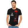 Printernet Playera De Manga Corta con Diseño de Amor y amistad, Bicicleta de Amor