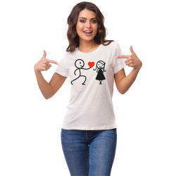 Printernet Playera De Manga Corta con Diseño de Amor y amistad, Te regalo mi Corazon