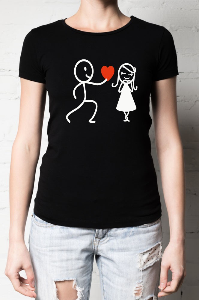 Printernet Playera De Manga Corta con Diseño de Amor y amistad, Te regalo mi Corazon