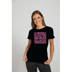 Printernet Playera De Manga Corta con Diseño de Dia de la Mujer Lo Imposible