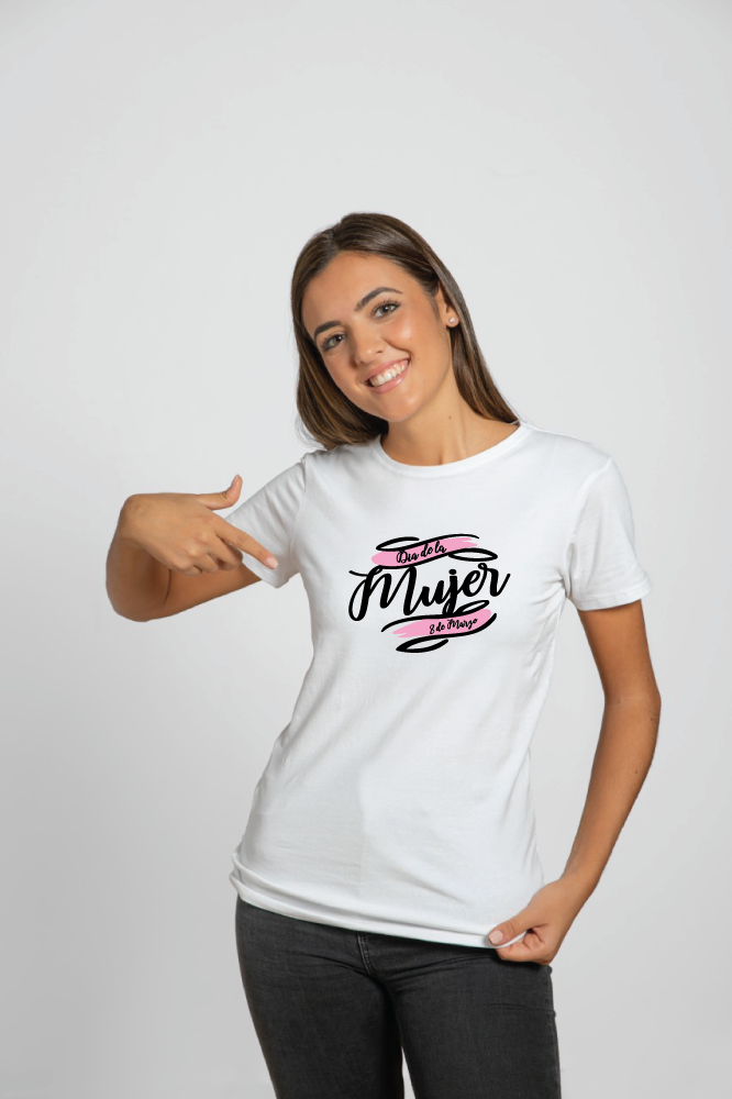 Printernet Playera De Manga Corta con Diseño de Dia de la Mujer 8 de Marzo