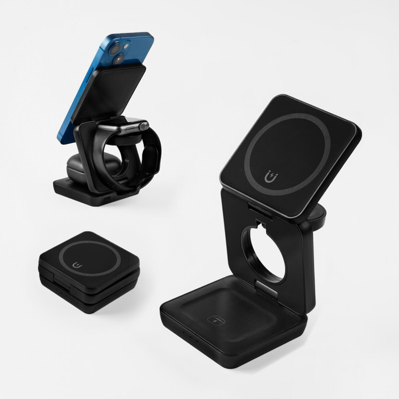 MULTICARGADOR INALÁMBRICO QONEX NEGRO | Printernet