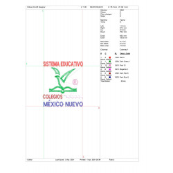 Ponchado Escuela Colegio Mexico Nuevo para bordar en Printernet