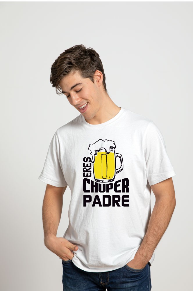 Playera Printernet Alta Calidad Feliz Día Del Padre Diseño Eres Chuper Padre