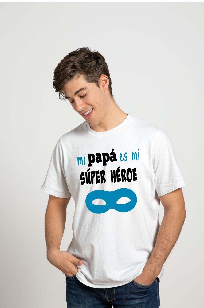 Playera Printernet alta calidad Feliz Día Del Padre Diseño Mi Papá Es Mi Súper Héroe